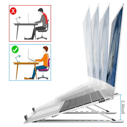 Support  Ordinateur  Portable ( MacBook, dell , hp…. ), Cheflaud Stand Laptop PC Portable Ventilé en Aluminium